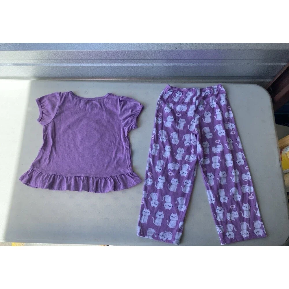 Just One You Carters Girls Pajamas Lot 5T 3 Sets Cat Unicorn Leopard PJs 7 Pc